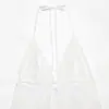 Atacado de Roupas Femininas Transfronteiriças Verão Novo Sexy Hot Girl Bordado Gravata Borboleta Cadarço Costas Abertas Gola Alta