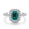 Anillo Cuadrado de Plata de Ley S925 para Mujer Esmeralda Pequeño Cubo de Azúcar Completo Diamante Circonita Corte Pagoda Anillo al por Mayor Anillo de Circonita