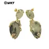 WT-E751 Multicolor Natural Color Opcional Piedra Preciosa Amatista Piedra Destello Doble Piedra Pendientes Clásicos de Banquete para Mujer