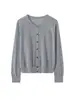 Cardigan de lã fiada fina com gola redonda, 60 unidades, feminino, primavera e outono, novo, versátil, solto, peça externa estilo francês, xale, top de tricô