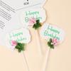 Inserto de tarjeta de flores con lazo inglés, adorno decorativo para tarta de cumpleaños de celebridades de Internet, accesorios para insertar tarjetas de flores de diosas.