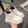 Botas Martin Infantis Outono e Inverno Novas Forradas com Lã Espessadas Sapatos Casuais de Couro para Meninos Botas Curtas Estilo Coreano para Meninas Estilo Western Infantil