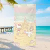 Toalla de Playa Dulce con Temática de Hello Kitty, Patrón Floral Fresco y Lindo, Toalla de Playa de Microfibra, Toalla de Natación para Niños