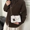 Bolsa Quadrada Pequena Feminina Monocromática Tendência 2026 Bolsa Transversal Fashion Street Style com Corrente, Bolsa Feminina Única e Bonita