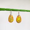 Aretes étnicos de piedra emperador de fuente transfronteriza, color piedra natural, aretes geométricos, aretes de moda retro