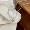 Estilo Dulce Fresco Diseño de Nicho Colgante de Amor Collar Apilado de Doble Capa para Mujer Moderno ins Lujo Ligero Cadena de Suéter Simple Personalizada