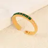 Anel de Zircônia Banhado a Ouro Moda Transfronteiriça Anel Aberto com Óleo Colorido Design Criativo Joias Leves de Luxo para o Dia a Dia