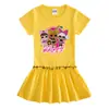 Vestido de verano 2023 para niños, estilo coreano, de manga corta, de algodón, con falda fina plisada estilo occidental.