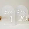 Número de Mesa de Casamento Acrílico Arco Dourado Espelhado Preto Fosco Branco Transparente 1-10 Placa Acrílica em Arco