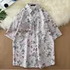 Camisa Floral Estilo Hong Kong Manga Corta para Hombre Verano Estampado Antiguo Camisa Floral Estilo Hong Kong Top Delgado Holgado
