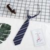 Moda Universitária Estilo Japonês Jk! Gravata Curta Retro Sem Nó Comutável Cor Sólida/Listras F 773