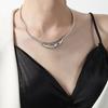 Colar Barroco de Quadril Médio Hip-Hop Geométrico Aço Titânio Acessórios Maillard Retrô Elegante Corrente para Clavícula Versátil Joias Femininas