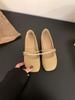 Zapatos Planos de Cuero Suave Perla Estilo Nuevo Otoño para Mujer con Faldas, Zapatos Estilo Suave Cheongsam, Zapatos Tipo Gorro de Hada