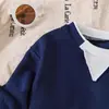 Estilo Europeo y Americano 26 Ropa de Primavera y Otoño para Niños Conjunto de Sudadera y Pantalones Azul Marino para Niñas, Conjunto Deportivo de Dos Piezas para Primavera y Otoño, Stock Listo de Fábrica para Dropshipping