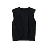 Diseño de Nicho 226 Verano Nuevo Estilo Europeo y Americano Moda Ligero Color Sólido Corte Ajustado Sin Mangas Camiseta Chaleco Top para Mujer