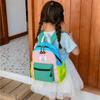 Mochila Ligera Pequeña para Jardín de Niños Estilo Nuevo 2025 Mochila Infantil con Bloques de Color Mochila Pequeña de Lona Moderna y Linda para Bebés