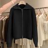 Cárdigan Nuevo Grueso de Lana 100% con Cierre para Mujer, Suéter con Solapa, Ropa Exterior de Capa Base de Estilo Casual Holgado para Otoño e Invierno