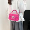 Bolso Cuadrado Pequeño de Diamantes de Moda 2025 Nuevo Bolso de Mano Simple para Mujer Elegante Combinable Textil Hombro Cruzado