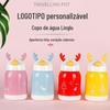 Copos de Água de Vidro Personalizados para Casal, Copos de Água Portáteis e Fofos para Estudantes e Crianças de Natal, Presentes Promocionais, Copos de Água de Vidro Atacado