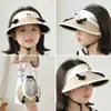 Sombrero estilo Chanel para niños, bonito sombrero de verano para niñas, con protector solar, sombrero de sombrilla con parte superior vacía, sombrero de sol de dibujos animados para bebés.