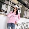 Venta al por mayor 2025 Otoño Nuevo Estilo Coreano Versátil Suelto Camiseta Base Yeah Estampado de Corazón Estudiante Camiseta de Manga Larga para Mujer