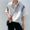 2024 Nuevo Estilo de Verano Combinación de Colores Lujo Ligero Camisa Holgada de Manga Corta para Hombre Seda de Hielo Fresca Transpirable Caída Top