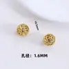 Accesorios de microincrustación dorada chapada en cobre pulsera de bola hueca perforada con cuentas material diy para pulsera espaciador de toroide con cuentas