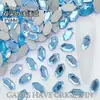 Nova Arte de Unhas Tendência Irregular 3*6 Ponta Dupla Fundo Plano Diamante Aurora Iridescente Gelo Champanhe Decoração de Unhas Strass