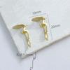 Oro Real de 18 Quilates Cobre Cruce Agujeros de Oreja Indoloros Clip de Oreja de Tornillo Plano Pendientes de Botón Accesorios de Joyería Hechos a Mano