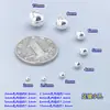 Cuentas de plata pura s999, cuentas redondas lisas, cuentas sueltas, cuentas espaciadoras, accesorios de cristal para pulseras, collares y anillos de bricolaje