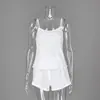 Pijama de Punto Hueco Jacquard Corazón Nuevo Primavera y Verano 2026 Europeo y Americano para Mujer, Conjunto de Dos Piezas de Ropa de Casa: Camisola y Shorts