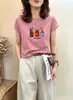 Camiseta feminina canelada de algodão, manga curta, corte justo, 220g, das Treze Fábricas de Guangzhou, direto da fábrica de origem, exclusiva para atacado de verão
