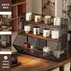 Estante de Almacenamiento con Portavasos para Escritorio, Estante en Capas para Snacks de Encimera, Portavasos, Mesa de Café, Mesa Auxiliar, Organizador de Almacenamiento de Gran Capacidad