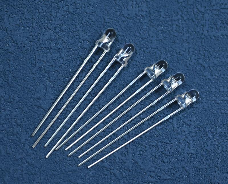 浙江3mm圆头无色透明绿色发光二极管f3灯珠超高亮款翠绿光led指示灯珠生产厂家