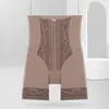Calça de Renda de Malha Fina de Cintura Alta com Perna Reta para Modelar o Corpo, Roupa Íntima de Segurança Feminina, Calça de Barriga Respirável Confortável