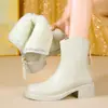 Sapatos 2024 Couro Macio Sapatos de Algodão para Mães Sapatos Femininos Botas de Cano Curto Forradas com Lã Plataforma Feminina Botas Brancas Lã LS-998