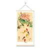 Beleza duradoura por muitos anos: Nova pintura suspensa para entrada em estilo chinês, pintura de nove peixes, pintura em rolo de lótus e carpas koi, pintura para decoração de casa