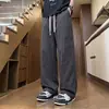 Calça de trabalho reta de algodão puro, peso pesado, estilo americano moderno, nova coleção primavera/outono masculina, modelagem solta, versátil, casual e esportiva, calça comprida