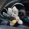 Urso de pelúcia criativo boneco de desenho animado decoração de limpador de para-brisa de carro pisca-alerta do carro enfeites de carro