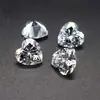 Pedras soltas de zircônia cristal em formato de coração para decoração de nail art, pedras de zircônia soltas sem base, cor gelo, fundo pontiagudo, brancas, diamantes de nail art de formato irregular