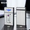 Estojo de cigarro fino e grosso estojo de cigarro e isqueiro integrados estojo de cigarro recarregável com isqueiro de arco duplo estojo para maço inteiro estojo de cigarro masculino