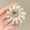 Goma para el pelo floral marrón, elegante y a la moda, con diseño de cuadros para mujer, nuevo estilo 2026, accesorio para el pelo de tela de alta calidad