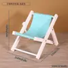 Silla de Playa Regalo Soporte para Teléfono Móvil Mini Regalo de Madera Reclinable Plegable Accesorios para Fotos Decoración Escritorio Creativo