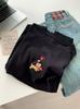 Camiseta de Manga Corta Bordada con Hebilla de Concha Perro Amor Mujer Primavera Nueva Suave Cuello Redondo Holgada Casual Top Coreano