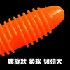 Venta al por mayor de fábrica cebo Luya tornillo gordo cola T un solo color espiral cebo blando multicolor peso cebo falso de PVC