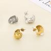 Aretes de Perlas de Moda Europea y Americana Estilo Simple Ins Geométricos Lujo Ligero Alta Gama Acero Inoxidable