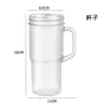 Amazon Frasco de Bambú Mason de 24 oz con Asa, Tapa de Bambú, Vaso de Vidrio, Popote de Acero Inoxidable, Cepillo para Vasos, Juego Anticaídas