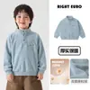 Moletom Europeu Masculino com Meio Zíper Inverno com Plus Velvet Novo Estilo para Roupas Infantis Médias e Grandes Roupas de Bebê Roupas de Inverno