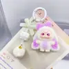 Llaveros y colgantes para bolsos de dibujos animados lindos con flocado 3D para niños de tres años, pequeños accesorios de moda de transmisiones en vivo