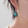 Europa y Estados Unidos transfronterizos Amazon nuevos pendientes vintage moda personalidad pendientes turquesa redondos gancho para la oreja al por mayor